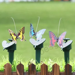 Solar Power Dancing Flies Butterflies Garden Decorations Fluttering Vibration Fly Hummingbird Flying Birds Yard Funny Toys DBC