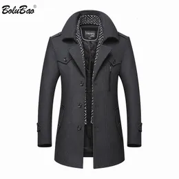 Men's Wool Blends BOLUBAO Men Winter Coat Casual Brand Solid Color en Pea Male Trench Overcoat 221123