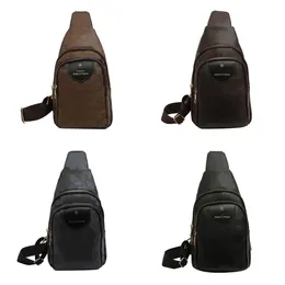 Mode Mäns bröstväskor Läder Sling Zipper Pack Axel crossbody väska för manlig cyklist Satchel Men BROOFCASES Sportväska