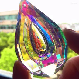 Ljuskrona kristall 63mm ab glas delar droppe hänge cristal prismor gardin fönster solfångare fengshui hantverk diy julgran