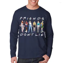 Magliette da uomo Copule Tee FRIENDS Dont Lie T-shirt nera a maniche lunghe del famoso programma televisivo degli anni '90 Taglia XS-2XL