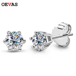 Stud Oevas Real 01 Carat Ef Color 3 mm Kolczyki Kobiety 100% 925 Srebrne srebrne błyszczące przyjęcie weselne Fine Jewelry 221119