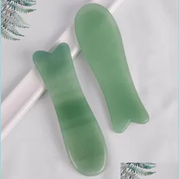 Массагер с массагером красоты рыбы форма лиц подъем Guasha MAS Lacial Tool Jade Gua Sha Board Drop Delive Health Dhlto