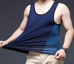 Mens Ice Silk Vest ärmlös Hit Color Bottoming Shirt Running Casual Loose Outdoor Fitness Sports Undertröja andas Top8966270