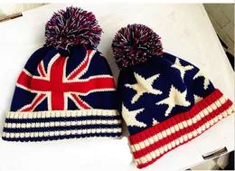 Unisex Union Jack أو Stars Stripes USA Flag Wart Winter Beanie Beanie Flag Skull Ski Pom Pom Hat Cap 10pcslot 2312676