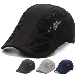 ベレー帽調整可能な通気性ベレー帽のフラットキャップギャツビーカジュアルボイナメッシュファッションキャップアダルト2022