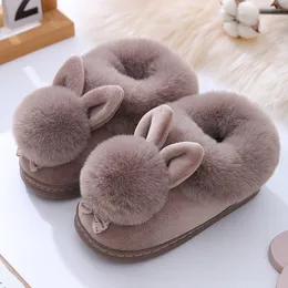 Pantoufle bébé mignon dessin animé lapin enfants garçons filles hiver s enfants intérieur chaud fourrure chaussures enfant maison sol chaussures 221123