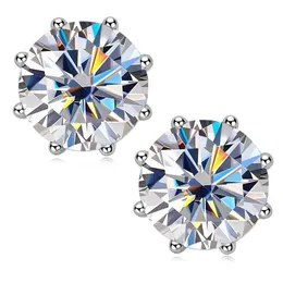 Stud Cosya Real 2 Carat Brincos com Gra 8 Garras para Mulheres 100% 925 Sterling Silver Sparkling Wedding Fine Jewelry 221119