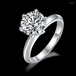 خواتم الزفاف 925 خاتم الفضة 3CT كلاسيكي توليف الماس المجوهرات مويسانيت حفل الذكرى السنوية للنساء