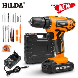 Electric Drill HILDA Cordless Screwdriver Lithium Battery Mini Power Tools 221122