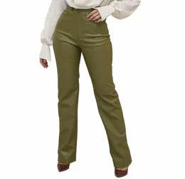 Women039s Calças Capris Autumn Pantalon Cuir Femme High Stuora de rua da cintura