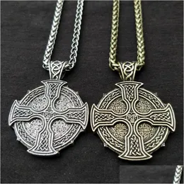 Pendant Necklaces Pendant Necklaces Cross Celts Necklace Irish Druid Amet Solar Celtics Armenian Talism Drop Delivery Jewelry Pendant Dhxhx