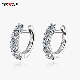 Stud Oevas 100% 925 Sterling Silver Real 2ct Hoop For Women Blawling Wedding Party Prezent biżuterii Whelelsale 221119