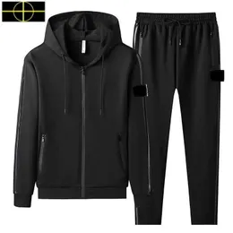 Men's Tracksuits stonees Islands Hoodie Spring and Autumn Stones Fashion Classic Solid Casual CP Sports Suit is land Men's Two Piece Hooded Zipper Top 0NLF