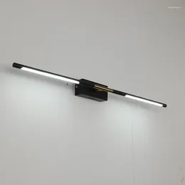 Lampada da toeletta moderna a LED per lavabo da bagno nero 10W Lampada da parete minimalista nordica con luce a specchio montata