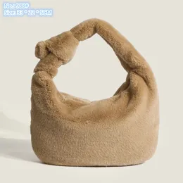 Venta al por mayor de fábrica bolsos de hombro para mujer 5 colores invierno bolsa de nube de lana de cordero suave dulce pequeño bolso de moda de felpa fresco personalidad monedero de cuero 988 #