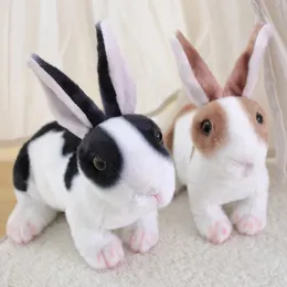 25/30CM Realistic Cute Plush Rabbits Lifelike Animal Bunny Simulation Rabbit Toy Photo Props Model Birthday Gift for Kids Baby