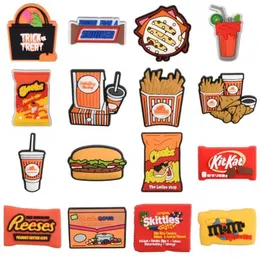 shoe parts accessories hot sell classic 2d food shoe charms for clog custom plastic candy croc charms for wristband gift decoration by dhl/fedex