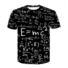 Herr t-skjortor och kvinnors kortärmade runda nacke t-shirt mode streetwear matematik formel tryck unisex digital topp