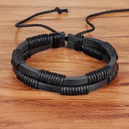 Braccialetti a maglie Bracciale rigido da uomo in pelle con ancoraggio alla moda Regalo con ciondolo intrecciato fatto a mano fai-da-te con scatola delicata