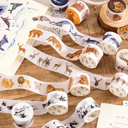 선물 랩 신비한 동물 시리즈 숲 사슴 마스킹 와시 테이프 팬더 장식 접착제 DIY DIY 스크랩북 스티커 레이블