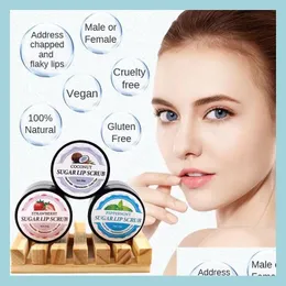 Body Scrubs Stberry Lip Scrub Lips Mask Exfoliating Balm Moisturizer Nourish Plumper Enhancer Vitamin Wrinkle Natural Skin Care Drop Dhyqd