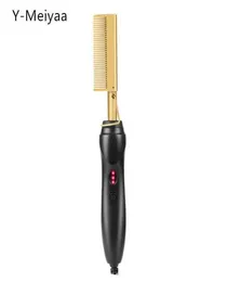 Hair Curlers Straighteners 1PC Straightener Flat Irons Straightening Brush Heating Comb Straight Styler Curler Drop 20