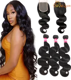 9A Body Body Wave Human Hair With Closure 4x4 Closure Dritta Waose Curly Hair with Lace Chiusure Water Wave Hair Vendor5947956