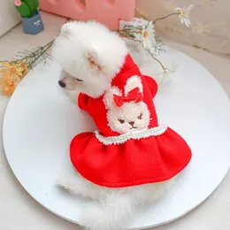Dog Apparel Autumn And Winter Christmas Dogs Clothes Teddy Pomeranian Cats Pet Clothing Thick Warm Fashion Pets Princess Dress