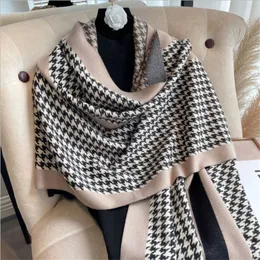 Sciarpe Spessa Sciarpa invernale calda Pied de poule Design Stampa Donna Cashmere Pashmina Scialle Lady Wrap Maglia Foulard femminile Coperta 221122