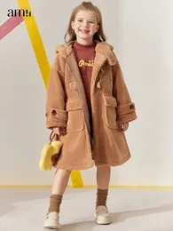 معطف amii kids fleece مزيج الفتيات الشتاء محرك السيارة 3 12y سن المراهقة سماكة المعطف الدافئ الأطفال سترات صوف لحم الضأن 22240143 221122