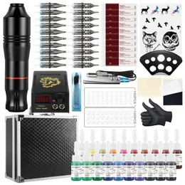 Tattoo Maschine Komplette Kits Netzteil Rotary Stift mit Patrone Nadeln Permanent Make-Up Für Körper Kunst 221122