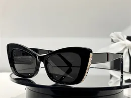 Stilista donna 9021 occhiali da sole squisito intarsio di perle con bordo a forma di occhio di gatto in acetato occhiali da esterno elegante atmosfera stile Anti-Ultravioletto con custodia