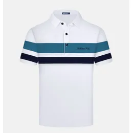 Men's Polos Polo Shirts Tops Summer Lapel Shortsleeved Tshirt Striped Light Business Allmatch High End Brand Fashion Clothing 221122