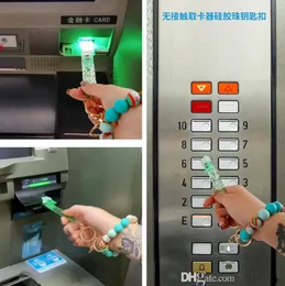 かわいいキーチェーンパーティーのお願いリストキーチェーンシリコンビーズファッションバンクカードグラバーロングネイルATMキーチェーンカードクリップネイルキーリングEE
