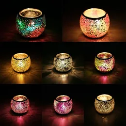 Mosaic Candle Holder Color Glass Candlestick Wedding Decoration Ornaments Multifunctional Household Flower Pot