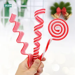 Christmas Decorations 4pcs Christmas Tree Pendant Decor Candy Cane Red White Candy Lollipop Home Hanging Ornaments Xmas Gift Children's Toys Navidad 221123