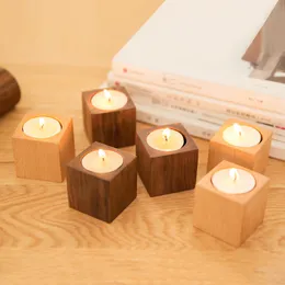 Beech Candle Holders DIY Romantic Candlestick Placements Home Dining Table Decorative Accessories