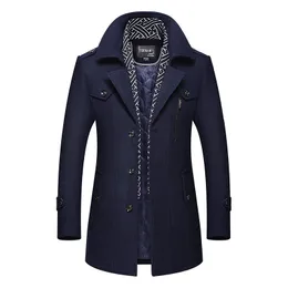 يمزج صوف الرجال للرجال من Bolubao Men Winter Coat Fashion Twoflar Terclar دافئًا سميكًا En Pea Trench Trench Overcoat 221123