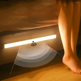 Laddning LED -lampa PIR Motion Sensor 30cm skåp Kökslampor Bäddar Induktion Nattlampor Garderob