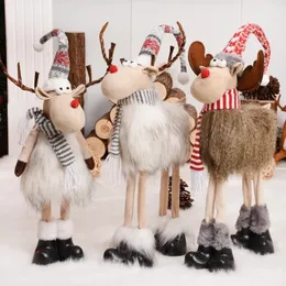 Dekoracje świąteczne Święta Bożego Narodzenia Elk Lalka Navidad Figurina Ozdoby z światłami Renifery dla świątecznych dzieci