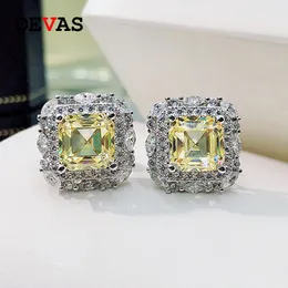 Stud Oevas Sterling Sparkling 100% 925 Srebrny 77 mm wysoko węglowy kolczyki dla kobiet przyjęte urodzinowe Kamienne Biżuteria 221119