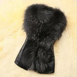 Women's Fur Faux Sleeveless Back Bowknot Decor Coat Outerwear Winter Autumn Warm Waist coat Gilet TopWomen Leather Patchwork Vest Jacket 221123