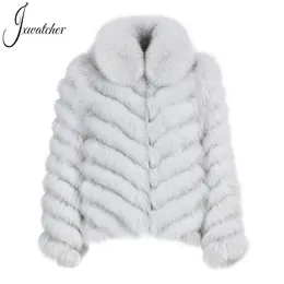 Женская меховая искусство JXWATCHER Real Coat шелк-лайнер обратимого ношения Женщины зима теплый заказ роскошной высококачественной высококачественной леди 221123