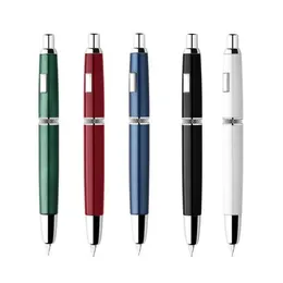 Fountain Pens MAJOHN A1 Press Retractable Fine Nib 0.4mm Metal Matte Black Ink with Converter for Writing 221122