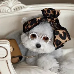 Dog Apparel Luxury Glasses Pet Pearl Sunglasses Teddy Than Panda Chihuahua Po Headdress Accessories