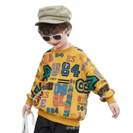 Pullover Boys Sweater Spring Autumn Printed Number And Letter Combination Sweatshirt Children Handsome Tops 221122