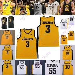 2022 Iowa Hawkeyes Basketballtrikot NCAA College 55 Luka Garza 10 Joe Wieskamp 5 CJ Fredrick 3 Bohannon 30 Co