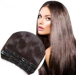 Elibess Hair 120G 9pcslot Remy Hair Extensions 1b 2 4 6 99j 27 60 613 Clip di pizzo traspirante biondo in pezzi di capelli DHL 6539122