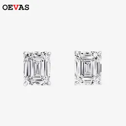 Stud OEVAS Elegant Solid 925 Sterling Silver 5A Gemstone White Gold Earrings Ear Women Gifts Fine Jewelry Wholesale 221119